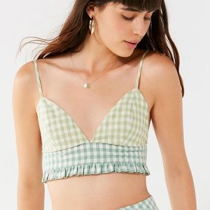 UO Leanna Gingham Bra Top